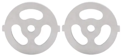 Productafbeelding van 2 stuks vleesmolenmes van 304 roestvrij staal, snijplaat, 7 mm binnendiameter, geschikt voor vleesmolens van type 5#/B (mes met 3 gaten)