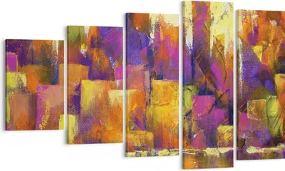 Produktbild von Bild auf Leinwand - Leinwandbild - 5 Teile - Abstraktion Stadt Wolkenkratzer - 100x60cm - Wand Bild - Wanddeko - Wandbilder - Leinwanddruck - Bilder - Wanddekoration - Leinwand bilder - EG100x60-4294