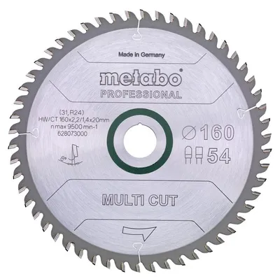 Obrázok produktu pre Metabo pílový kotúč "multi cut - professional", 190x2,2/1,4x30, Z56 FZ/TZ 8°