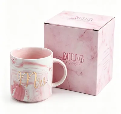 Produktbild von Keramik-Kaffeetasse 350 ml mit Henkel – Rosa Geschenk für Freunde & Familie