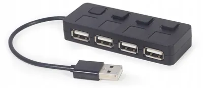 Zdjęcie produktu dla GEMBIRD Gembird UHB-U2P4-05 koncentrator interfejsu USB 2.0 typu A czarny
