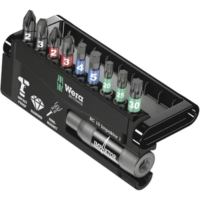 Produktbild von Wera 05073980001, 10 Stück(e), Phillips, Pozidriv, Torx, PH 2, PH 3, PZ 1, PZ 2, T20, T25, T30, 200 mm