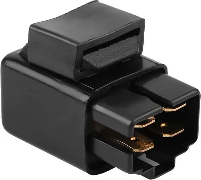 A black electrical connector with gold-colored metal contacts.