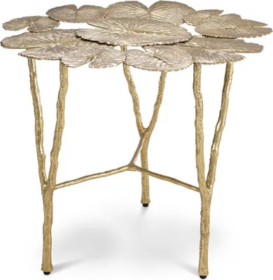 Produktbild von Casa Padrino Designer Messing Beistelltisch Gold Ø 57,5 x H. 51,5 cm - Wohnzimmer Möbel - Hotel Möbel - Luxus Qualität
