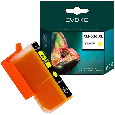 Produktbild von Evoke kompatible Tinte für Canon CLI-526Y CLI526Y 4543B001 Gelb 10,5 ml 580 Seiten PIXMA iP4850 iP4950 MG5150 MG5350 MG5250