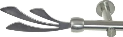 Produktbild von Gardinenstange mit Wandhalterung I Metall Edelstahl Look 1-läufig I Ø20mm I H31
