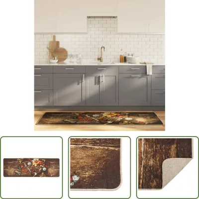 Zdjęcie produktu dla The Living Store Dywanik kuchenny Wielokolorowy 60x180 cm Zmywalny Antypoślizgowy
