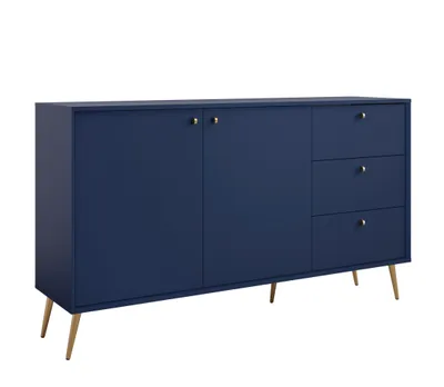 Produktbild von AX LIVING Kommode mit Türen Rorene 156 cm Blau Gold Modern