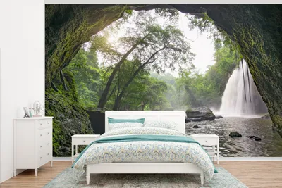 Produktbild von MuchoWow® Fototapete für Wohnzimmer oder Schlafzimmer Wandtapete Vinyl Motivtapete Eine Höhle im Na Haew-Nationalpark in Thailand - 375x240 cm - Wand Tapete