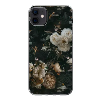Produktbild von MuchoWow® Handyhülle Schutzhülle Hülle für iPhone 12 mini Blumen - Muster - Vogel Silikon Softcase Handy Hülle - Bild