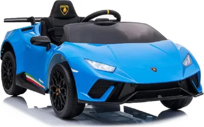 Immagine prodotto di ES-Toys bambini auto elettrica Lamborghini Huracan EVA pneumatici fari Bluetooth blu