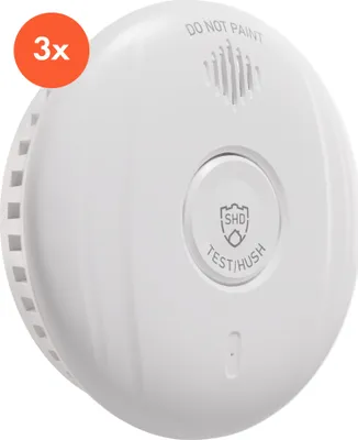 Image de SHD by OneConcept Detecteur de Fumée, 3x Alarme Incendie Détecteur Fumée pour la Maison, Bureaux, Detecteur de Fumee de Cuisine à Capteur Optique avec Fonction Test et Silencieux, Détecteurs de Fumée