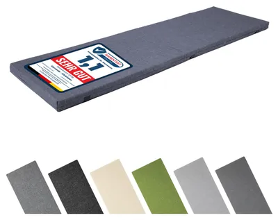Produktbild von Garronda Bankauflage 120x40 cm ca. 4 cm dick Sitzkissen Outdoor für Gartenbank und Hollywoodschaukel Polster Auflage für Sitzbank wasserabweisend UV-beständig mit Bändern GD-0220 Marineblau