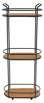 Produktbild von Tendance Badezimmer Organizer - schwarz - Metall/Holz - 3 Schichten - 62 x 25 x 14 cm - Duschablage
