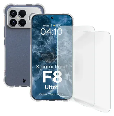 Produktbild von Handyhülle + 2x Folie für Xiaomi POCO F8 Ultra, Bizon Case Clear Pack, Transparent