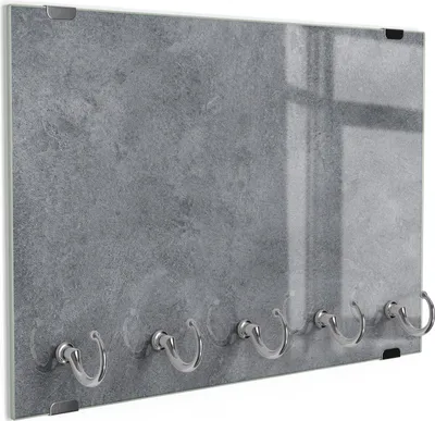 Produktbild von DEQORI Schlüsselbrett Glas 30x20 cm 'Betonstruktur im Detail' Schlüssel Halter Haken