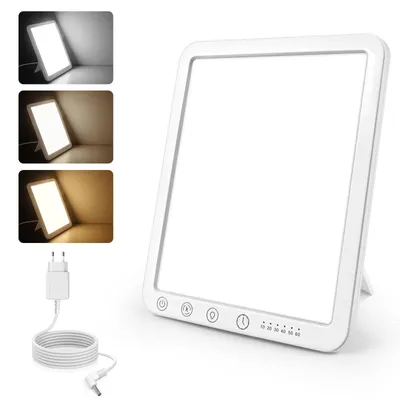 Lichttherapielampe 15000 Lux, Tageslicht, 3 Farbtemp., 5 Helligkeiten, Timer