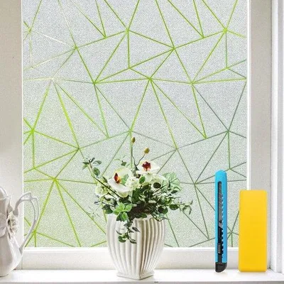 Zdjęcie produktu dla Folia okienna poligonowa, 59,5 x 200 cm - Folia zapewniająca prywatność - Ochrona przed promieniowaniem UV - Do użytku w biurach i łazienkach