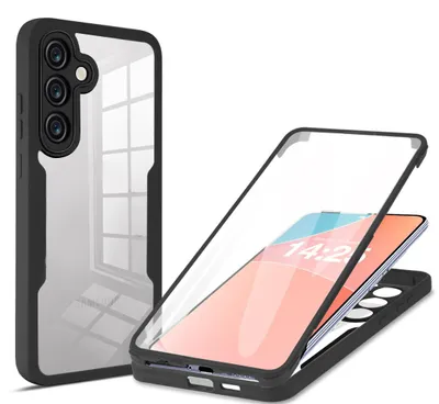 Produktbild von 360 Grad Rundum Schutz Handyhülle für Samsung Galaxy S24 FE Full Cover Vollschutz Case Farbe: Schwarz