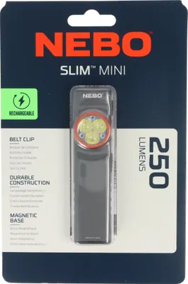 Zdjęcie produktu dla NEBO SLIM MINI, Latarka typu Clip, Szary, Aluminium, Przyciski, Ładowanie, IPX4
