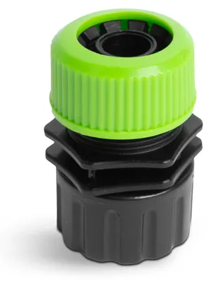 Obrázok produktu pre Prípojka na záhradnú hadicu - 3/4-palcová prípojka na 1/2-palcovú hadicu (19 mm → 12,7 mm) - prípojka na hadicu a prípojka na kohútik - prípojka na záhradnú zavlažovaciu hadicu - plastový adaptér zeleno-čierny - 1 kus [11671]