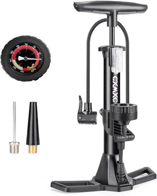 Produktbild von Famanu Fahrradpumpe mit Manometer - geeignet für alle Ventile
