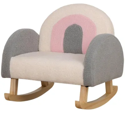 Obrázok produktu pre Moderné hojdacie kreslo s mäkkým plyšovým vankúšikom – pohodlné kreslo do obývačky a spálne