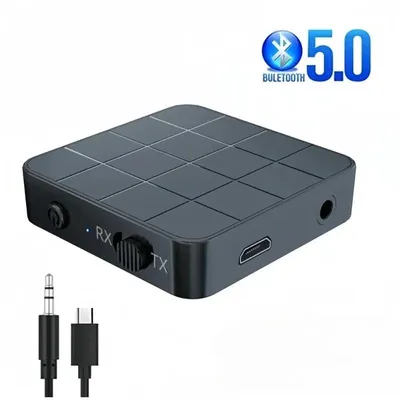 Produktbild von Bluetooth 5.0 Audio Sender & Empfänger 2in1, AUX/RCA/3,5mm, für Auto, TV, PC, Lautsprecher – KN321