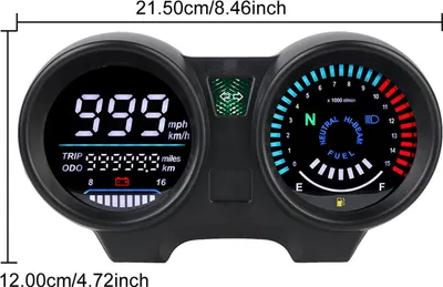 Obrázok produktu pre DC 12V motocykel LCD rýchlomer počítadlo kilometrov otáčkomer univerzálny digitálny RPM meradlo s 7 farbami podsvietenia