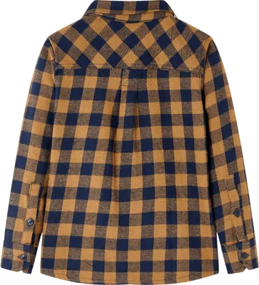Immagine prodotto di vidaXL Camicia da bambino con motivo a quadri cognac e blu 116