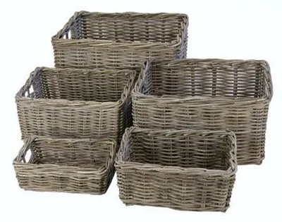 Immagine prodotto di Cestino a V in vimini 40x30x20 grigio