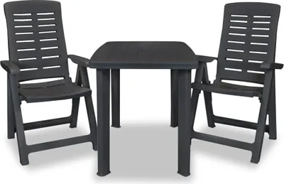 Obrázek produktu pro vidaXL 3dílný set bistro plast antracitový
