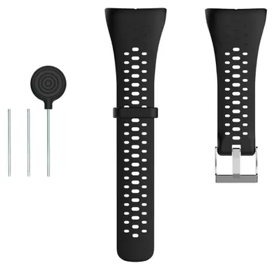 Obrázek produktu pro Náhradní řemínek k náramkovým hodinkám z materiálu TPE, vhodný pro hodinky POLAR M400 (černý)