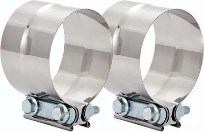 Produktbild von Auspuffklemme Set - Auspuffbefestigung - Nahtloses Design - 2 Stück - Silber
