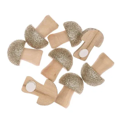 Produktbild von 8 Glitzerpilz-Holzaufkleber
