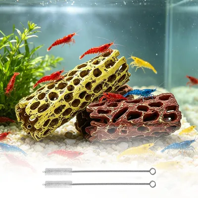 Garnelenhöhle Aquarium Deko, 2er Set, Harz, Höhlen, 10 cm