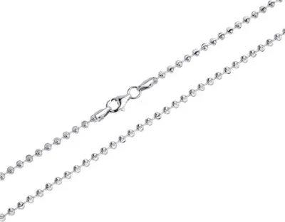 Produktbild von SILBERKETTEN STORE Kugelkette, geschliffen 2,5mm - 925 Silber, Länge wählbar 38-120cm - 38cm