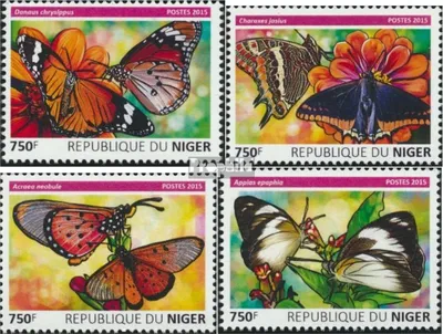 Produktbild von Briefmarken Niger 2015 Mi 3747-3750 (kompl. Ausg.) postfrisch Schmetterlinge