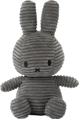 Zdjęcie produktu dla Sztruksowa przytulanka Miffy - 23 cm - ECO - Szary | Dekoracja pokoju dziecięcego