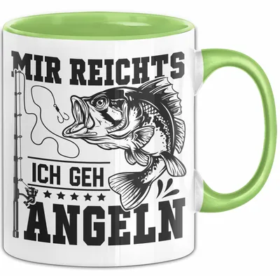 Produktbild von Mir Reichts Ich Geh Angeln Tasse Geschenk Für Angler Kaffee-Becher (Grün)