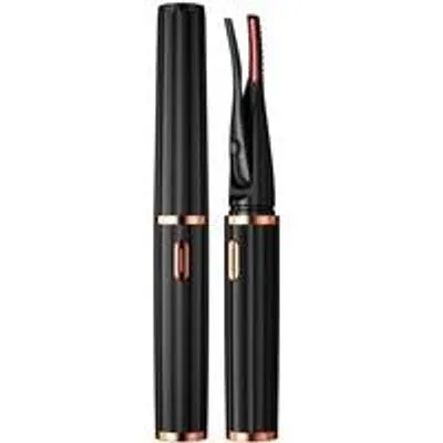 Image de Recourbe-cils électrique avec pince et brosse, 3 niveaux de température, rechargeable et double protection (noir)