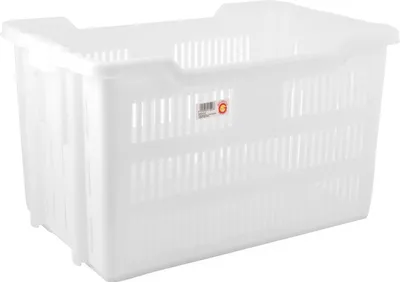 Image de Giganplast Container Corbeille perforée, plastique, blanc