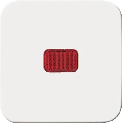 A single red rectangular reflector is centered on a white background.
