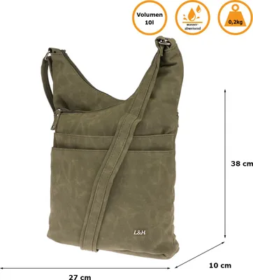 Produktbild von Christian Wippermann große Damen Tasche Umhängetasche Beuteltasche Handtasche Crossover Leder Optik Grün