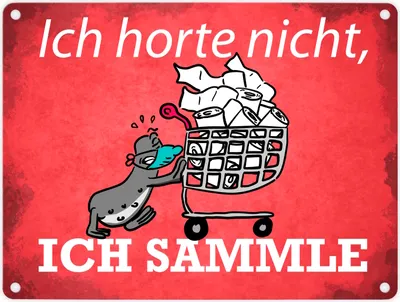 Produktbild von Ich horte nicht, ich sammle Metallschild in 15x20 cm mit Seeleopard und