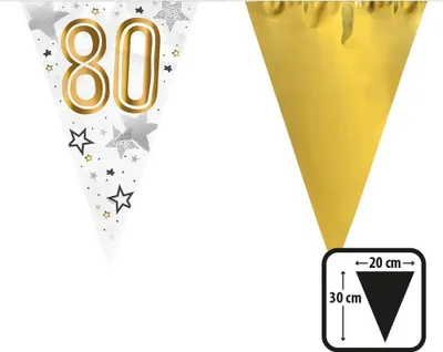 Produktbild von "Happy Birthday" Wimpelkette 30x20cm, 6m | Gold #80