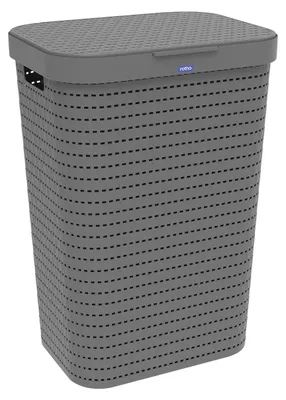 Produktbild von Rotho Wäschesammler 55 L Country  - Wäschekorb groß - Wäschetruhe 42,0 x 32,0 x 57,2 cm - Wäschebox mit Deckel - Wäsche Sammler aus Kunststoff