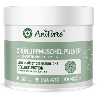 Produktbild von AniForte Grünlippmuschelpulver für Hunde & Katzen 250g - Gelenkpulver in Vollfettqualität, unterstützt Gelenke & Agilität, Grünlippmuschel Pulver