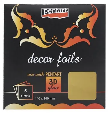 Obrázek produktu pro Dekorační fólie metalická PENTART 14 x 14 cm ZLATÁ