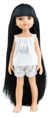 Produktbild von Paola Reina Puppe Amigas Liu schwarze Haare - Puppe im Pyjama 32 cm